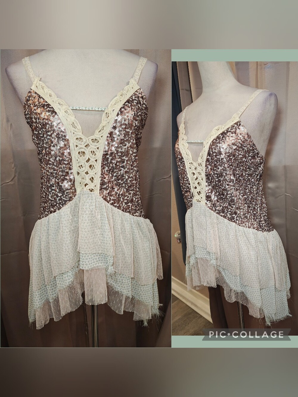 🧚🏼♂️✨ Gimmicks by BKE Sequin Multi-Layer Fairycore Babydoll Top ✨🧚🏼♂️